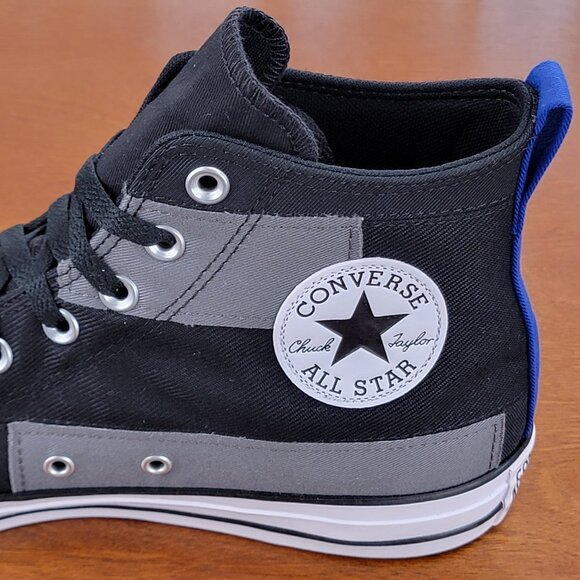 Converse Men's Chuck Taylor All Star Hi A02557C Black/Blue/White Size 11.5 - Picture 10 of 13